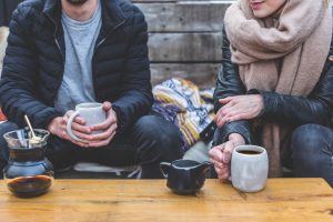 Couple drinking coffee