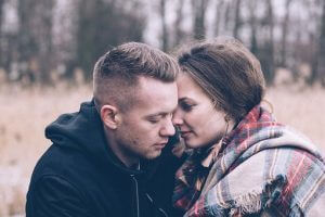 Young female sharing with boyfriend